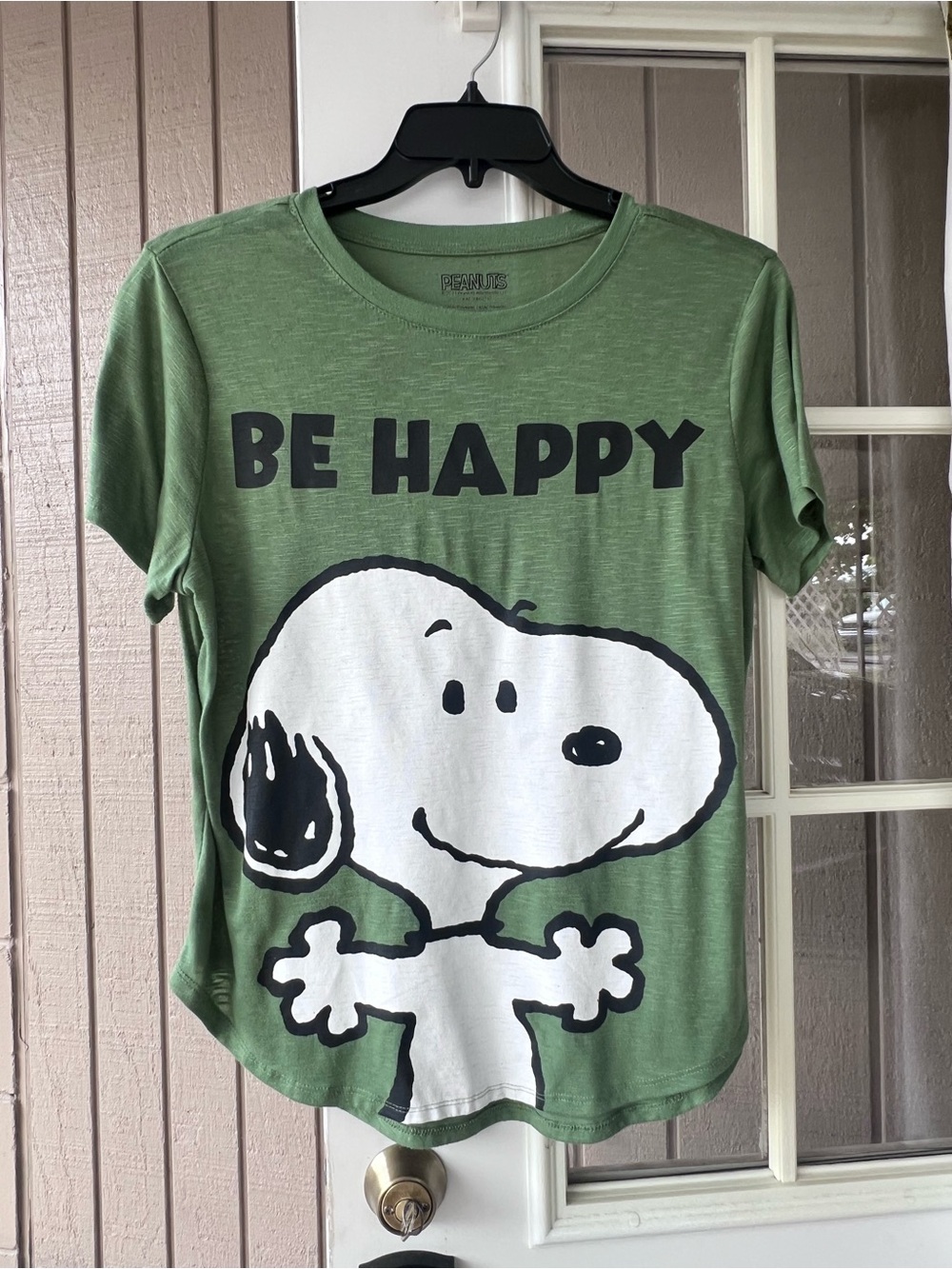 Peanuts Green 'Be Happy' Snoopy Tee XXL